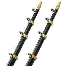 TACO Aluminum Tele-Outrigger Poles, 1-1/2" x 18', Black/Gold OT-0551BKA186