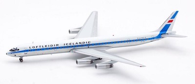 DC-8-63CF Loftleidir TF-FLC Poliert Mit Stand 1:200 Inflight200 IF863LL0923P