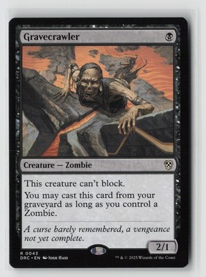 Gravecrawler 43 Aetherdrift Commander DRC MTG Magic