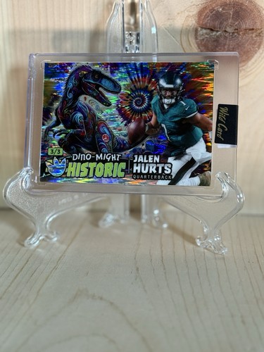 Wild Card Dino-Might Historic Jalen Hurts Trading Card 3/3 Tie Dye - Picture 2 of 22