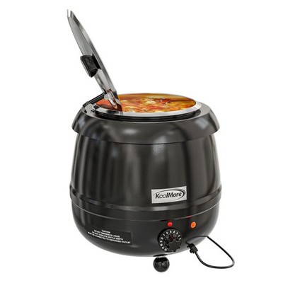 KoolMore Commercial Soup Kettle Warmer with Hinged , Electric [Black] (SK-BK-3G)