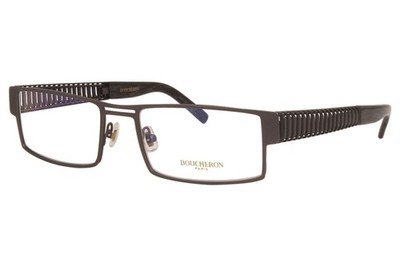 Boucheron BEO100 01 Eyeglasses Men's Gunmetal/Black Horn Optical Frame 55mm