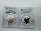 2024-S Reverse Proof $1 Morgan and Peace Dollar 2pc Set PCGS PR70 FS Morgan 8A