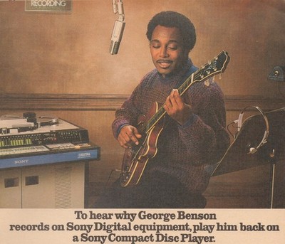 Vintage 1986 Sony Compact Disc Player Print Ad George Benson Digital Audio