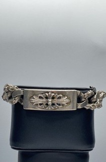 925 Sterling Silver Double ID Chain Bracelet 144.69g