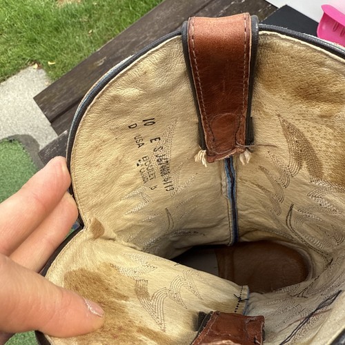Boulet Canada Hombres Marrón Azul Cuero Botas de Vaquero del Oeste Talla Uk 9 Estados Unidos 10 - Imagen 10 de 10