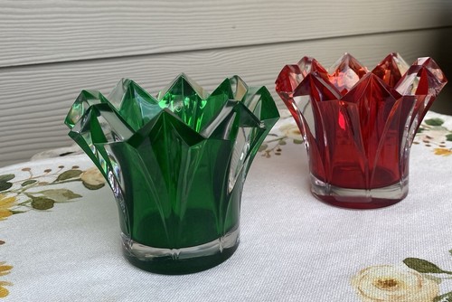 VTG 2 Molasses Skyline Green & Red Bohemian 1990 .the Red Has A Little Chip - Bild 7 von 8