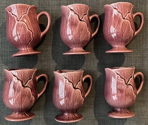 (6) Vintage Metlox Poppytrail | Lotus Coffee Mug/Tea Cup | Mauve