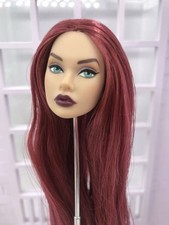 Poppy Parker OOAK Reroot Repaint Doll Head Long Straight Red