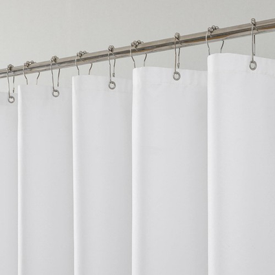#ad Fabric Shower Curtain Liner Solid White Hotel Quality Mildew Resistant Washable $13.72