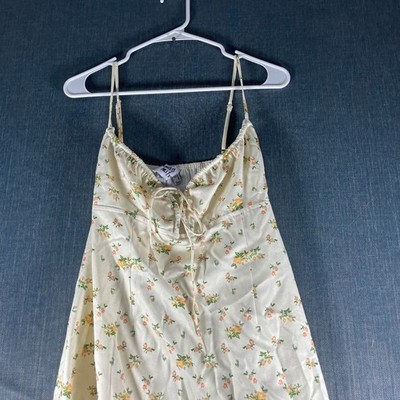 Princess Polly Women's Dress Size 8 Cream Yellow Floral Maxi