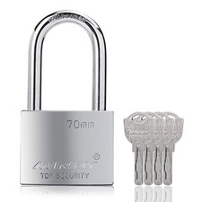 70mm Long Shackle Padlocks for Outdoor Use All Weather Resistant, Alloy Steel