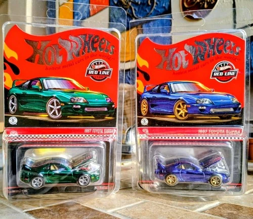 Hot Wheels 1997 Toyota Supra Spectraflame Green & Dark Blue Red Line Club