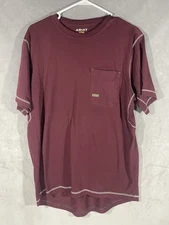 Ariat® Men's Rebar Workman Vent Malbec Short Sleeve T-Shirt 10022426 Size Large