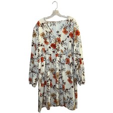 Shein Curve 4XL Dress Floral Print Long Sleeve V Neck Casual Plus Size