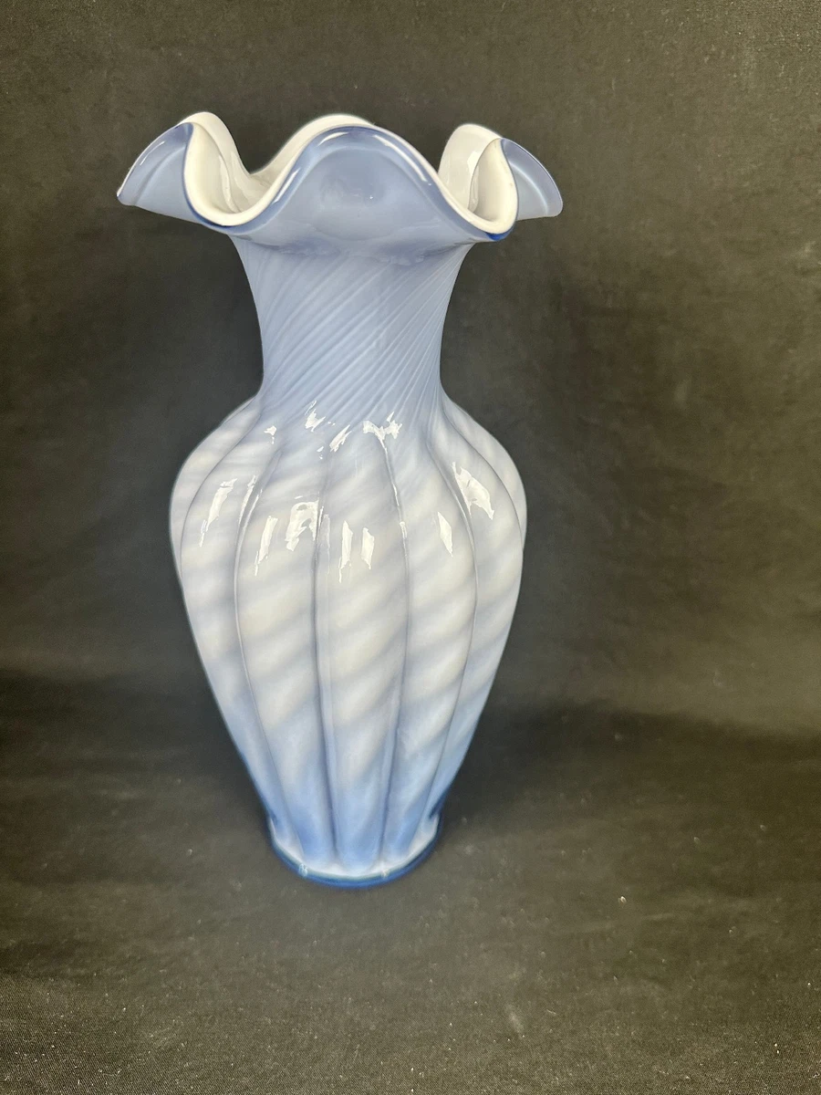 Fenton Blue Swirl Vase for sale | eBay