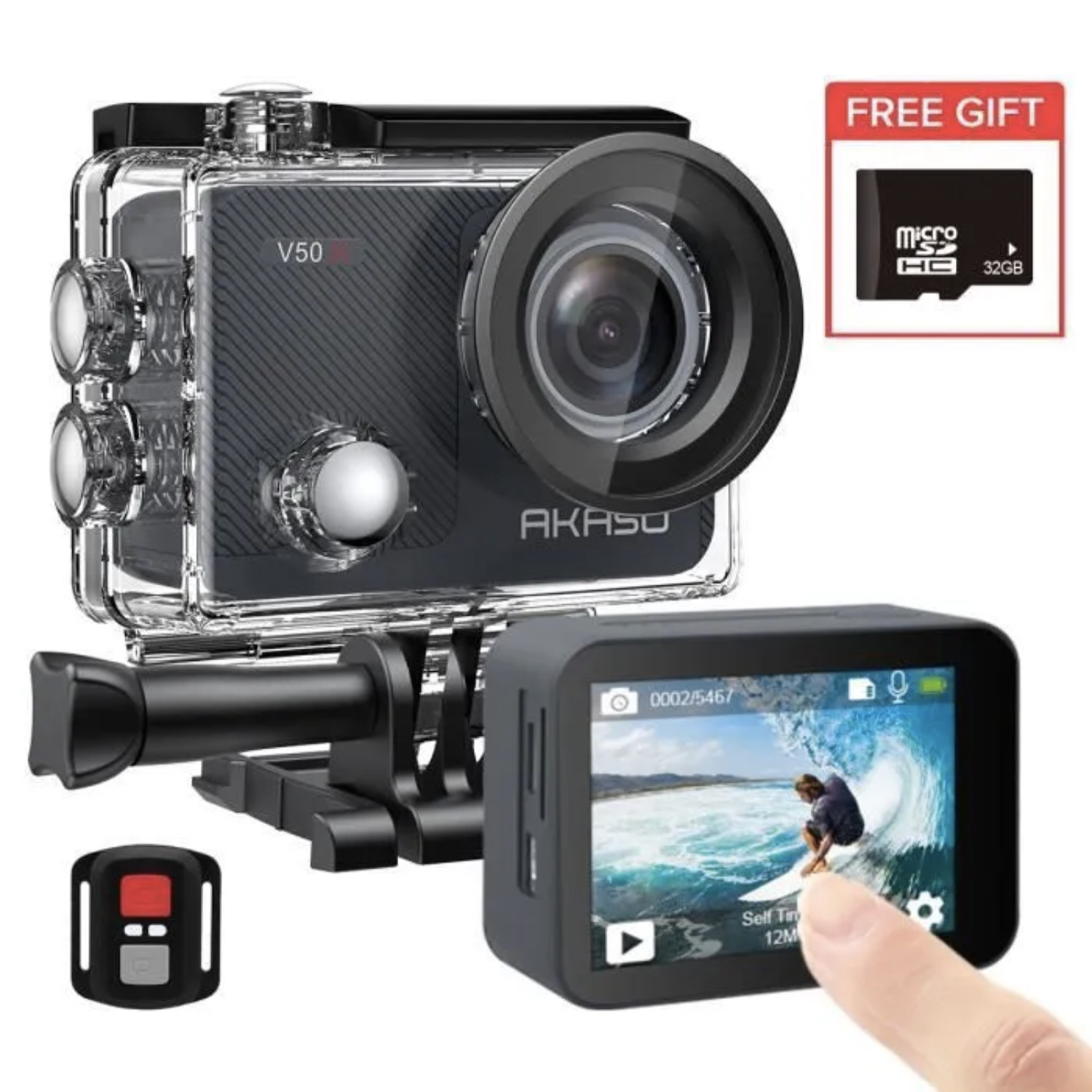 Caméra sport AKASO V50X 4K écran tactile et stabilisation pour vidéos nettes
