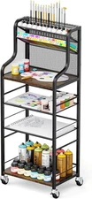4 Tier Rolling Cart, Art Supply Storage Organizer for Vintage Black 