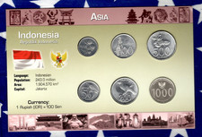 Littleton World Coin Set Indonesia 6 coin UNC 1994-2010 1000 Rupiah 2010