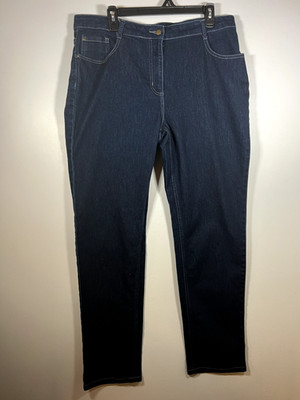 Apparel Collection Womens Blue Dark Wash Denim Straight Leg Jeans Size 18R