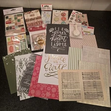 Lot Of Scrapbooking Holiday Christmas Project Life Embellishments And Papers