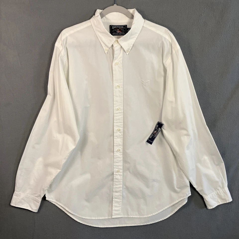Camisa para hombre American Living manga larga abotonada talla XL blanco roto nueva con etiquetas Foto 2 de 4