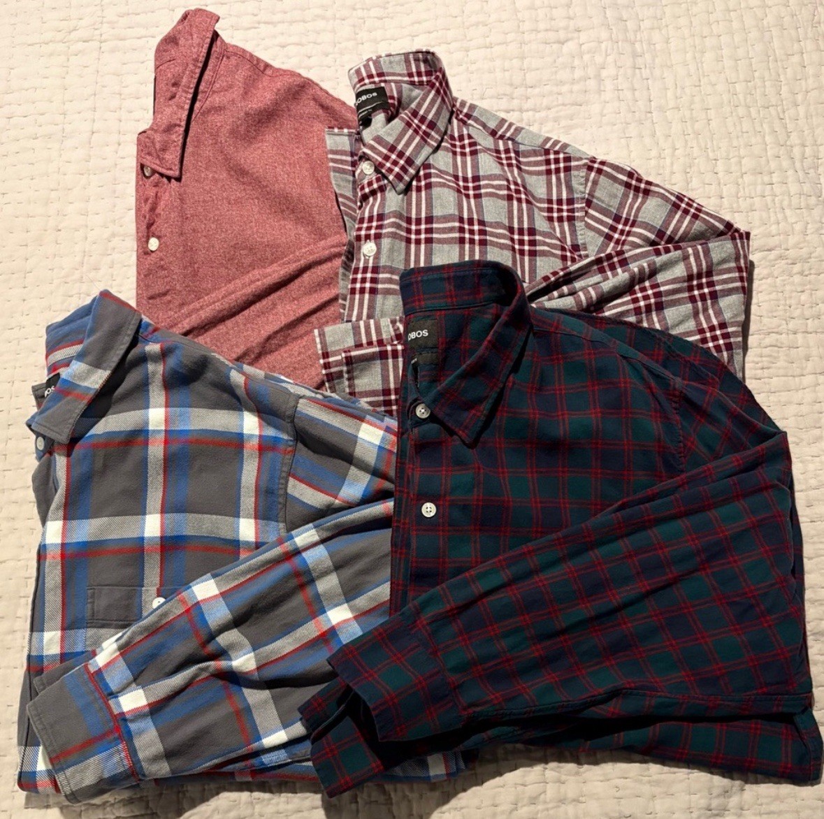 Bonobos Flannel Bundle of 4 3XL Plaid Button Up Men’s Shirts Cozy Core