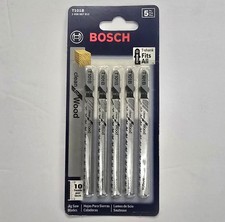 Bosch T101B 5-Piece 10 TPI For Clean Wood T-Shank Jig Saw Blades Swiss Made HCS