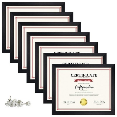 Giftgarden 8.5x11 Certificate Frame Set of 7, 8.5 by 11 Picture 8.5x11, Black 