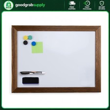 Magnetic Dry Erase Whiteboard 18x24 Wooden Frame with Markers and Magnets