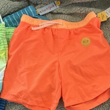 Cat  Jack pack of  3  Boys Swim Trunks L 10/12 Striped Elastic Waist