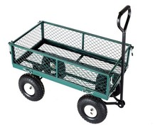 Heavy Duty Metal Garden Cart 320kg Festival Hand Truck Wagon Trolley 4 Wheels