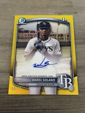 2025 Bowman Chrome WAREL SOLANO #/75 1st Bowman Auto Yellow Refractor #CPA-WS RC