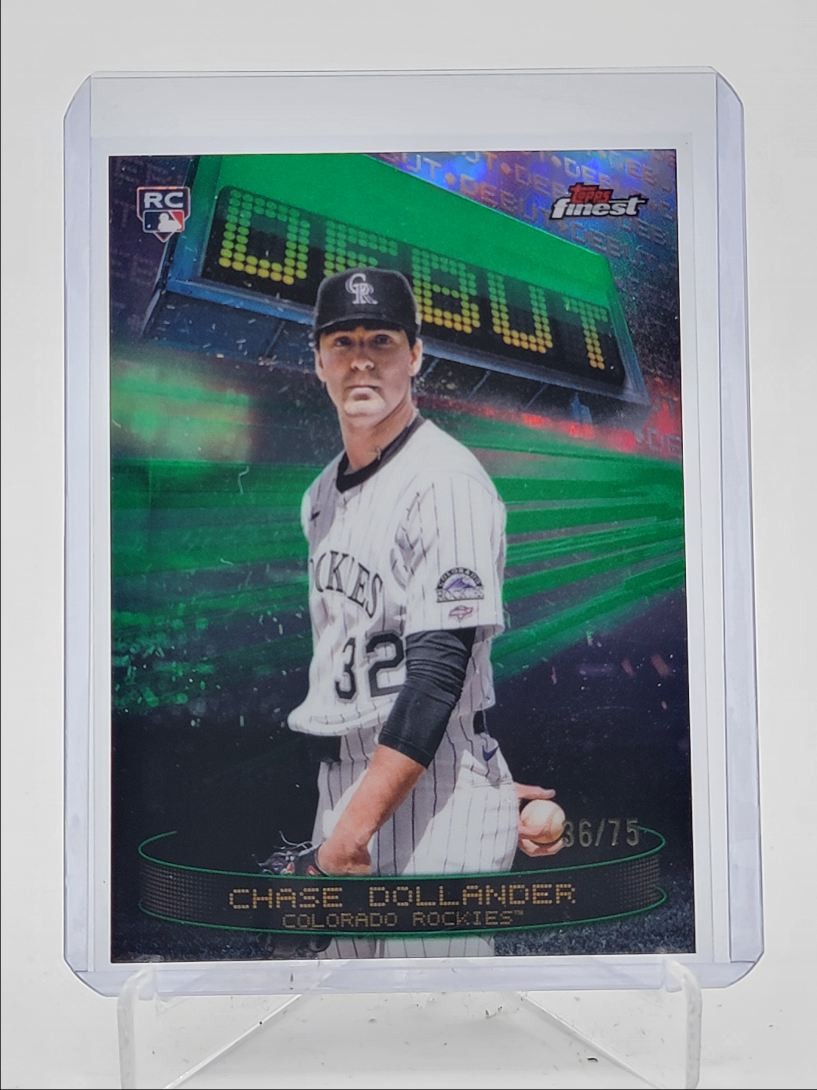 CHASE DOLLANDER 2025 TOPPS FINEST DEBUT  GREEN REFRACTOR RC /75 Q3967