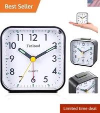 Small Battery Operated Analog Travel Alarm Clock , Gentle Wake, Ascending Bee...