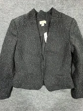 LOFT Blazer Women's 8 Jacket Black Coat Open Short Long Sleeve New