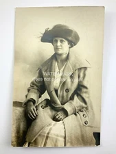 RPPC Real Photo Post Cards Portrait Prominent Woman Dressed In Winter Wear 565B