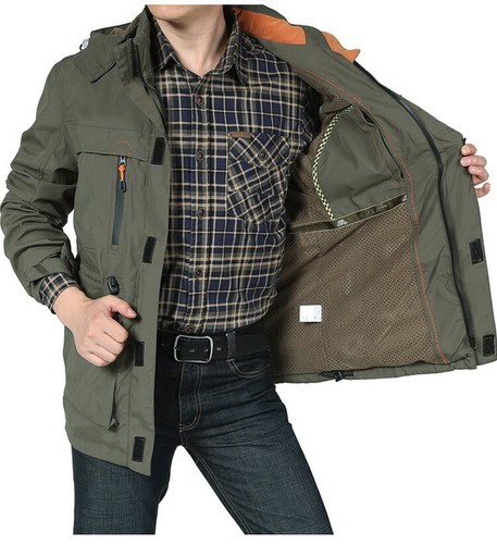 Men's Bomber Jacket Tactical Jackets Mens MA1 Army Multi-pocket Waterproof Coats - Foto 22 di 25