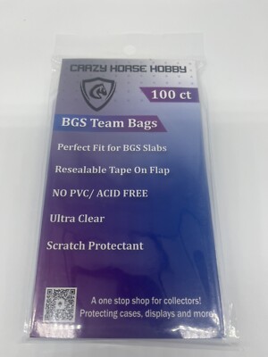   100 New BGS Resealable Graded Card Slab Poly Sleeves  