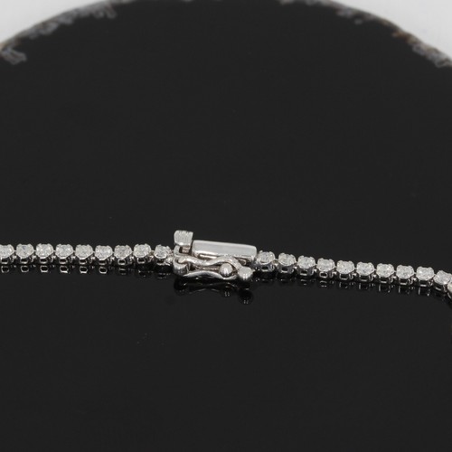 Wert 2990 € Brillant Tennisarmband (1,08 carat) 750 18 Karat Weiß Gold - Bild 5 von 6
