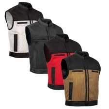 Men Lowside Summer Spark Mesh Biker Motorcycle Vest with Concealed Carry Pockets