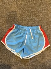 Nike Girls Running Brief Shorts Size Small Blue Red EUC