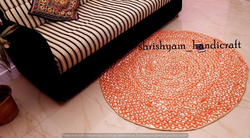 Braided Indian Handmade Jute & Cotton Rug Round Home Decor Floor Area Rug Carpet - Picture 4 of 6
