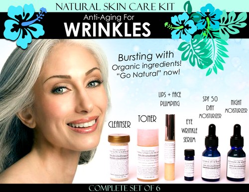 Natural Skin Care Kit Anti Aging For Wrinkles Anti Wrinkle Complete Set of 6 - Picture 1 of 7