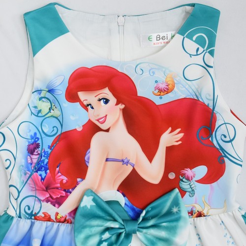 Ariel Prinzessin Kleid ärmelloser Rock Baby Cosplay Blume Schleife Kleid Mode - Bild 48 von 49