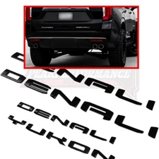 4pcs Door Side Rear Trunk Sticker Decal Emblem For Yukon Yukon XL Black Letters