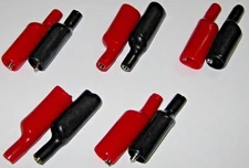 5 Pairs Insulated Heavy Duty Screw On Black and Red DMM Alligator Test Clips