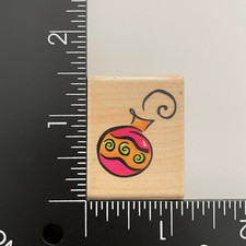 Rubber Stampede Mini Funky Ornament Christmas A2354B Wood Mounted Rubber Stamp