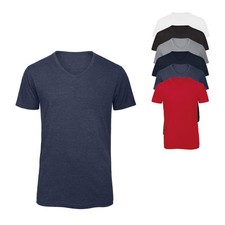 B&C Herren V-NECK TRIBLEND T-SHIRT MEN Kurzarm S M L XL XXL 3XL Neu TM057