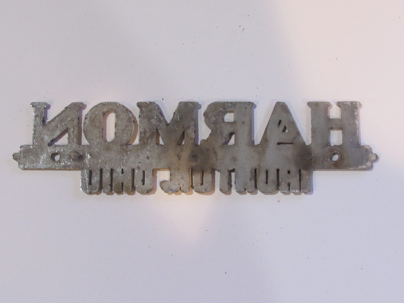 Vintage Harmon Motors Ironton Ohio Metal Dealer Badge Emblem Tag Trunk